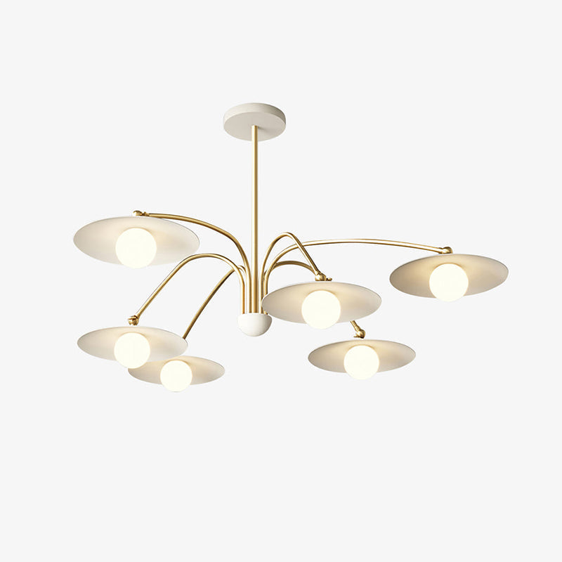 Sikenas Minimalist Blown Metal Pendant Light, White/Gold