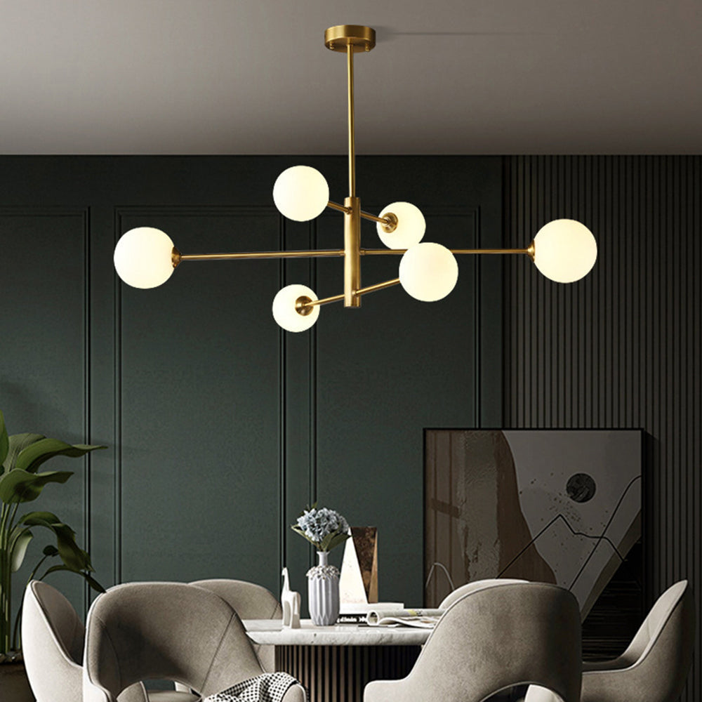 Webalot Modern Glass Shade Pendant Light, Copper/Black