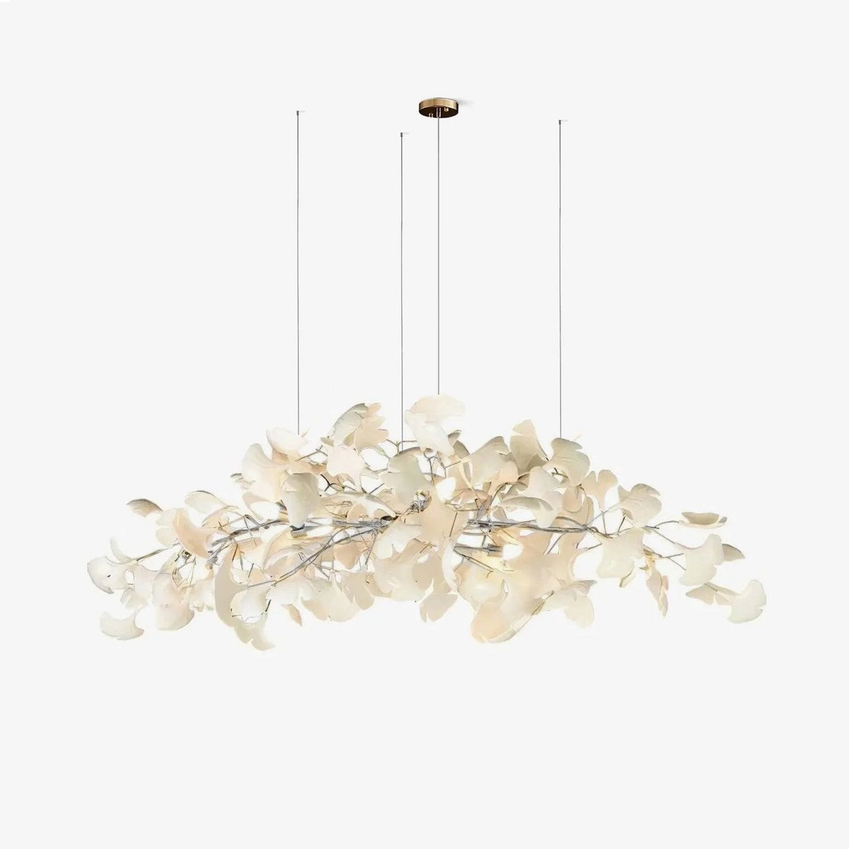 Zubeles Gingko Chandelier Art Deco Bent Downwards
