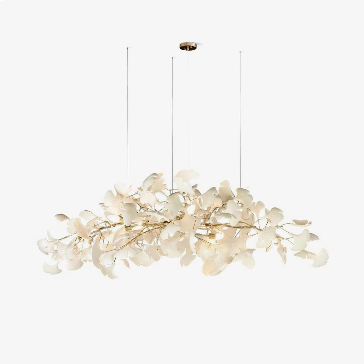 Zubeles Gingko Chandelier Art Deco Bent Downwards