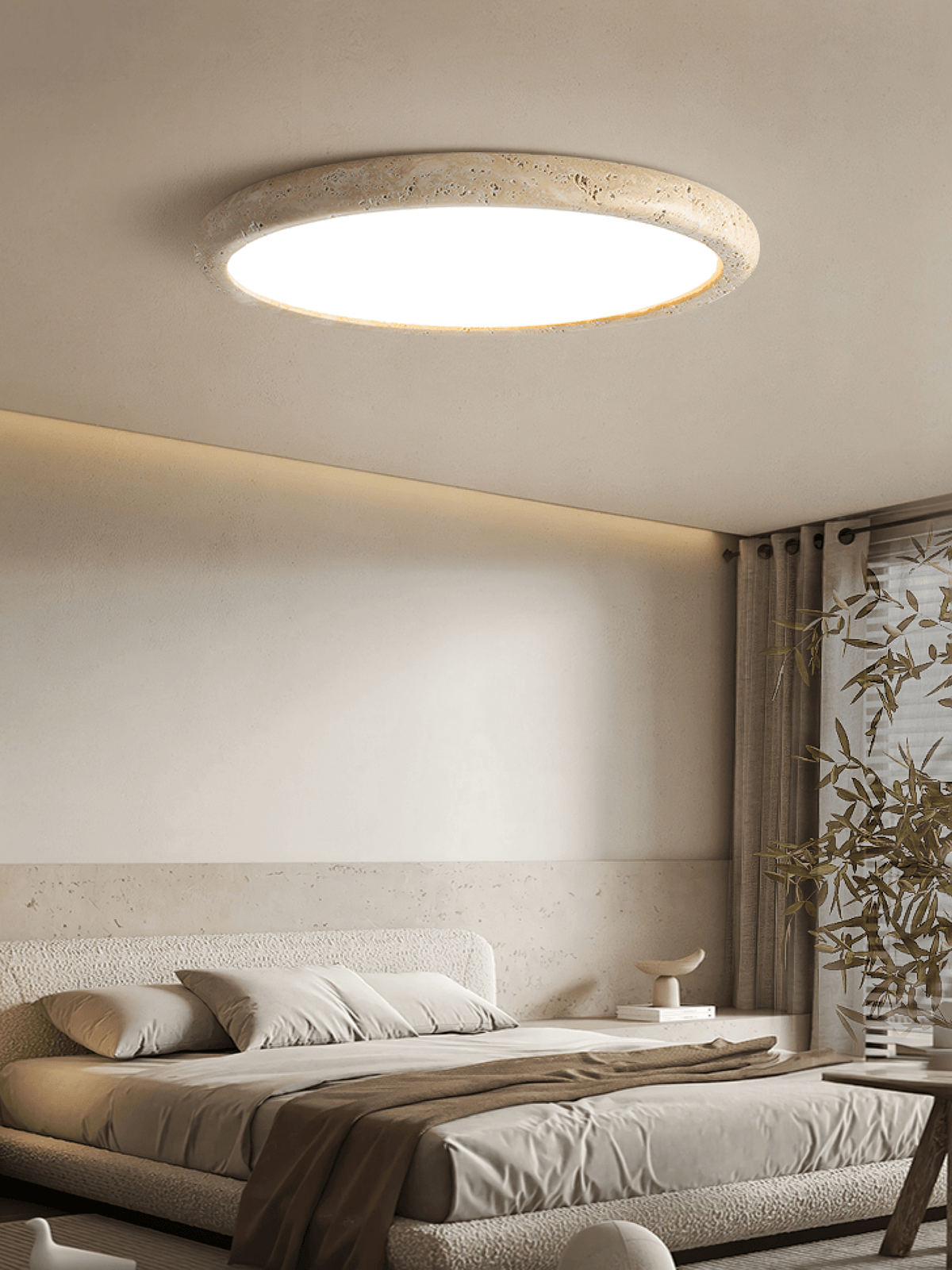 Aurrina Ring Frame Travertine Ceiling Light