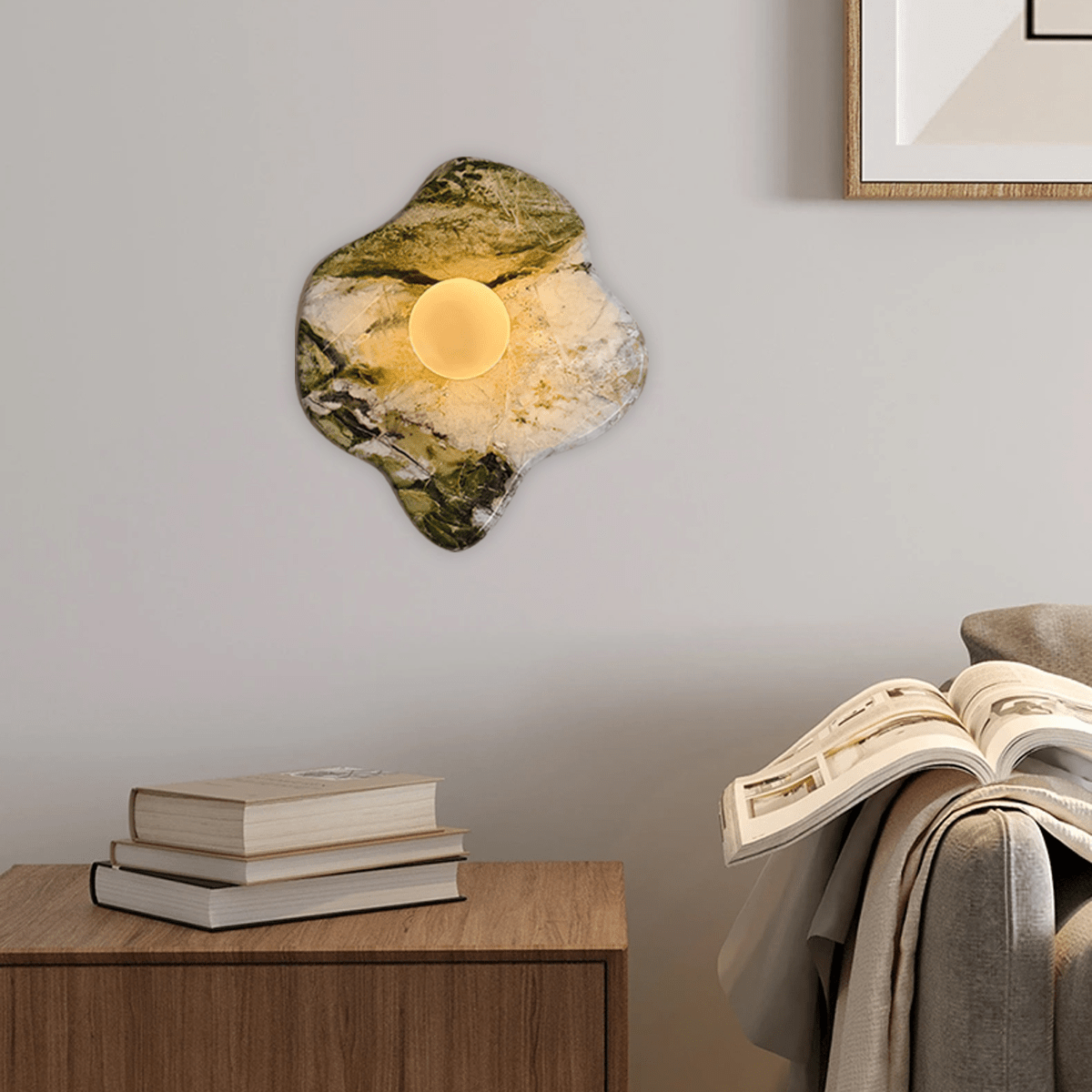 Cakebum Green Marble Organic Wall Lamp