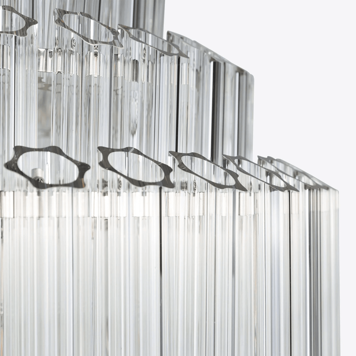 Celeaine Chandelier Clear Glass Tube Layered Grande Vintage