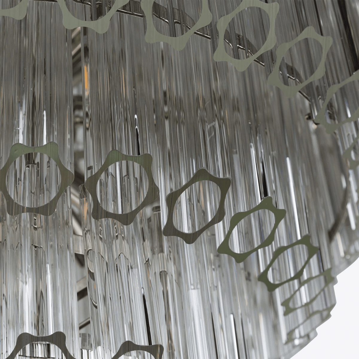 Celeaine Chandelier Clear Glass Tube Layered Grande Vintage
