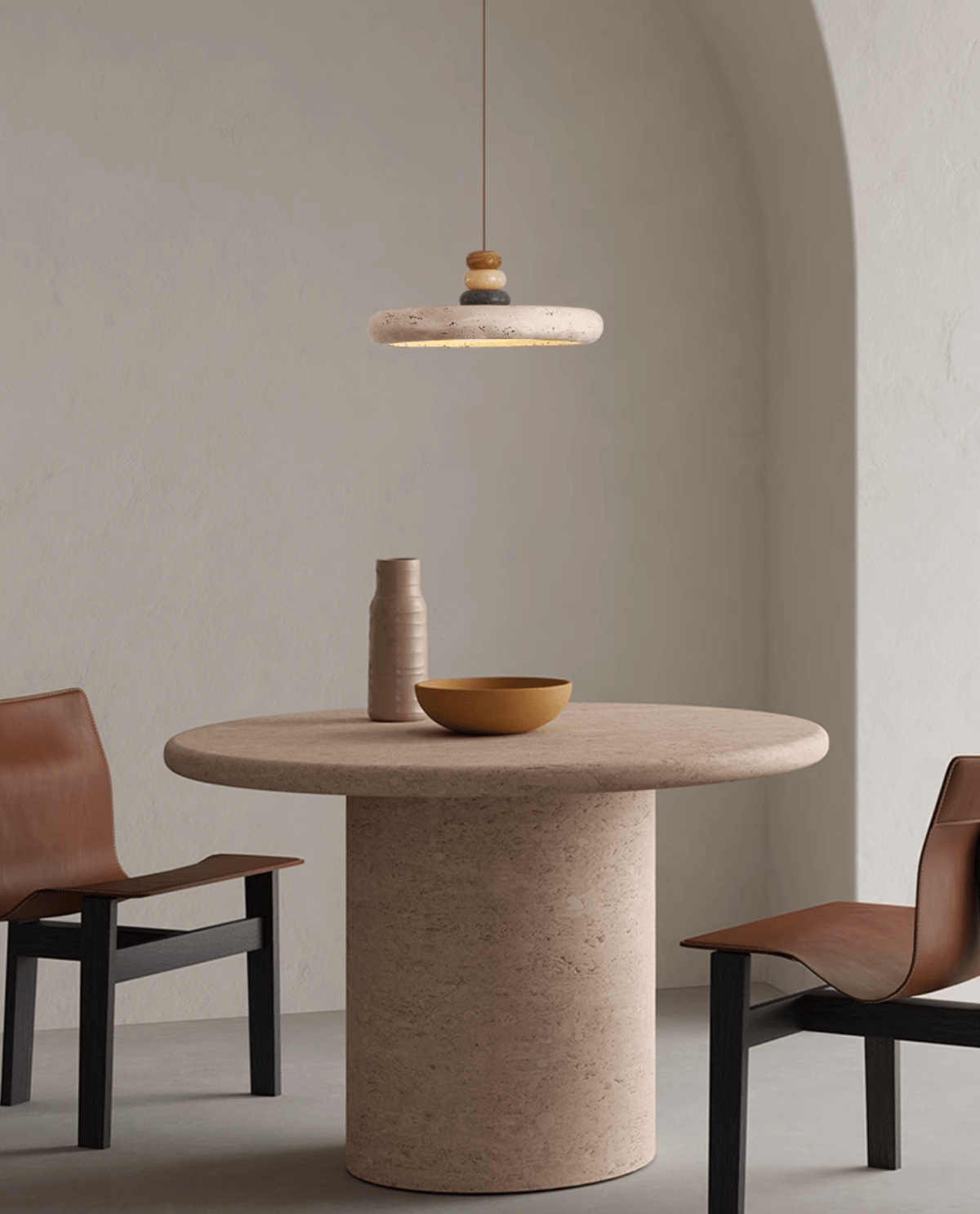 Cuvarora Disc Travertine Pendant Light
