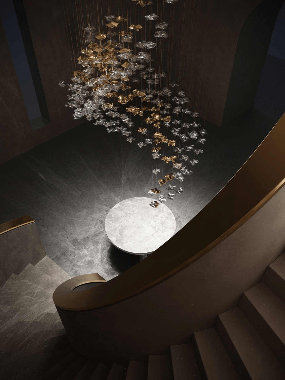 Lisk Luxury Brass Linear Chandelier