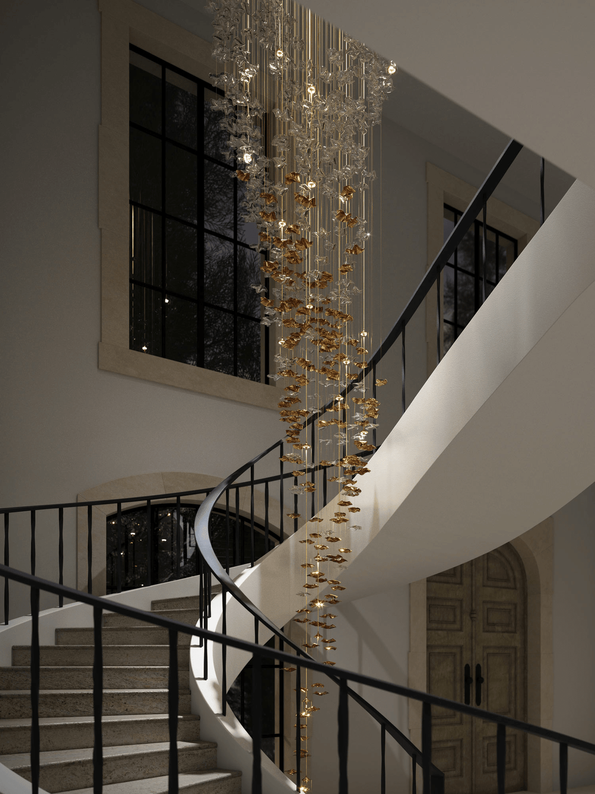 Lisk Luxury Brass Linear Chandelier