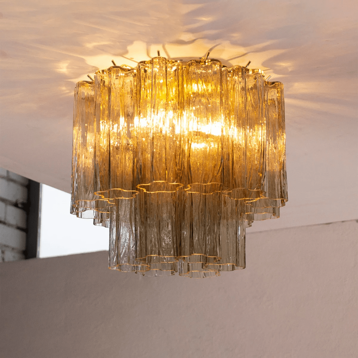 Serin Ceiling Lamp Pink Waterfall Style