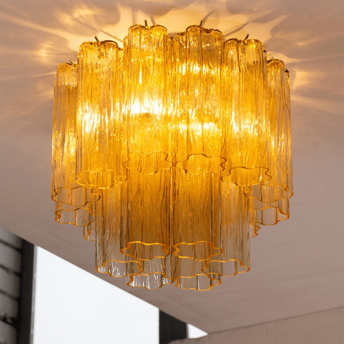 Serin Ceiling Lamp Pink Waterfall Style