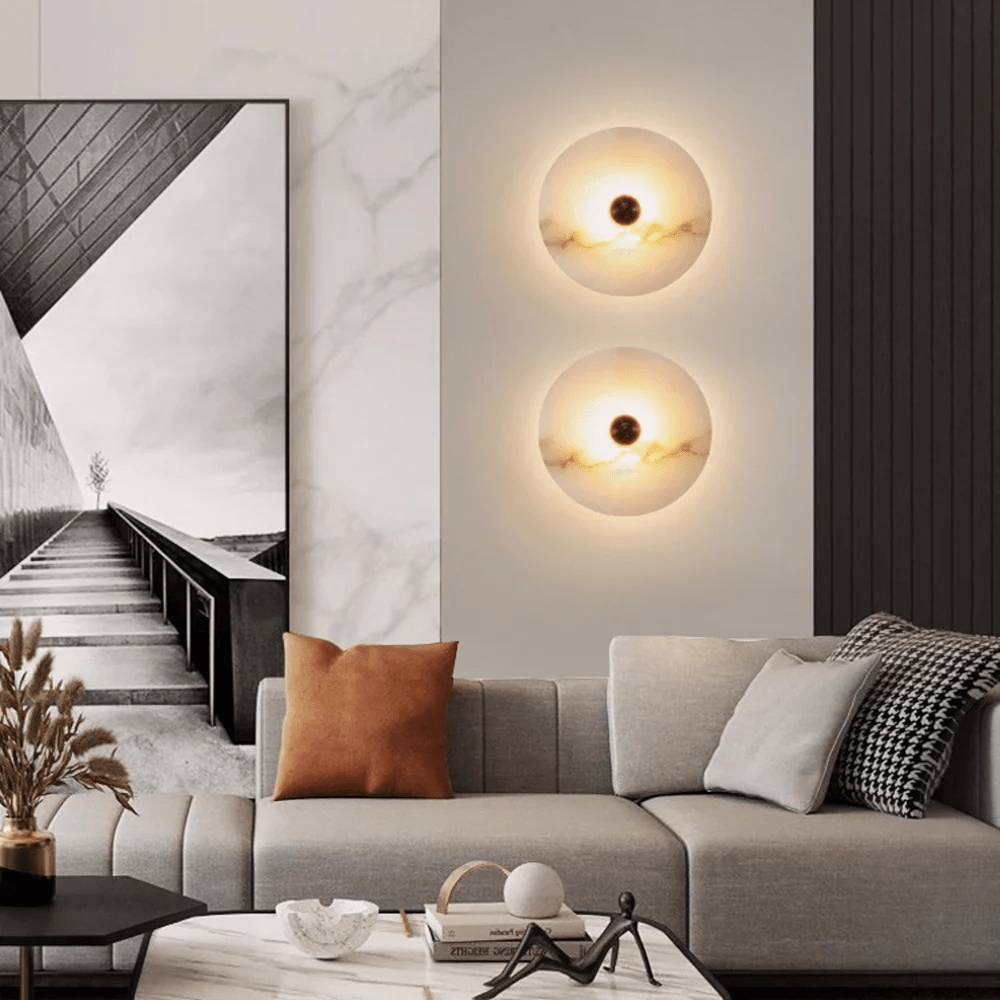 Albireria Minimalist Alabaster Ceiling Light