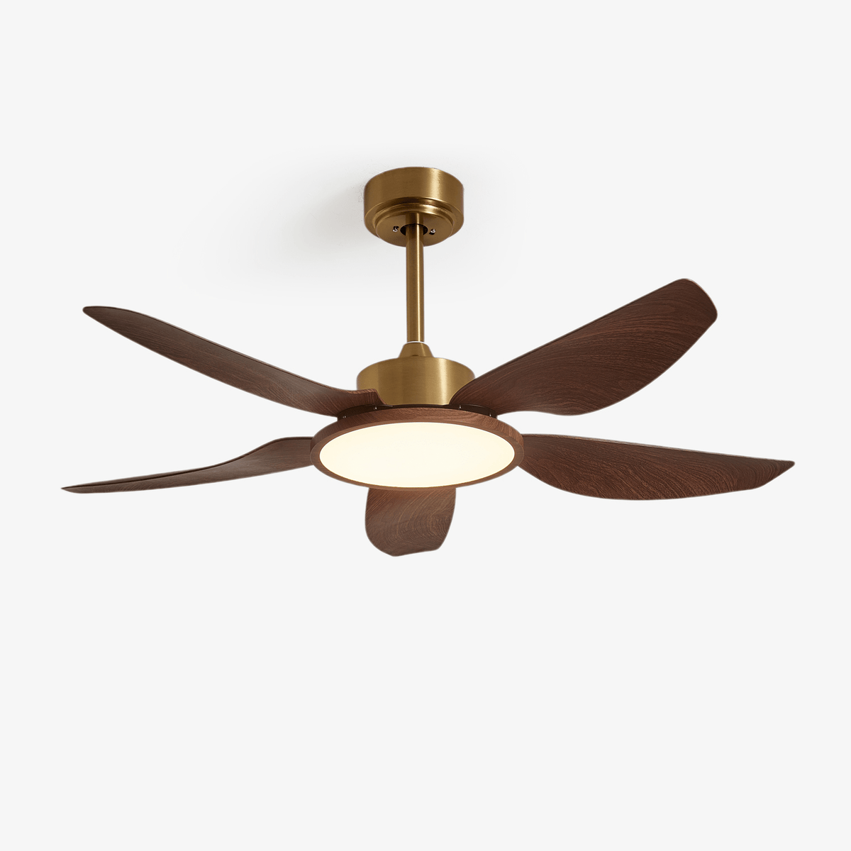 Sylenel Modern Wood Brass Ceiling Fan Light