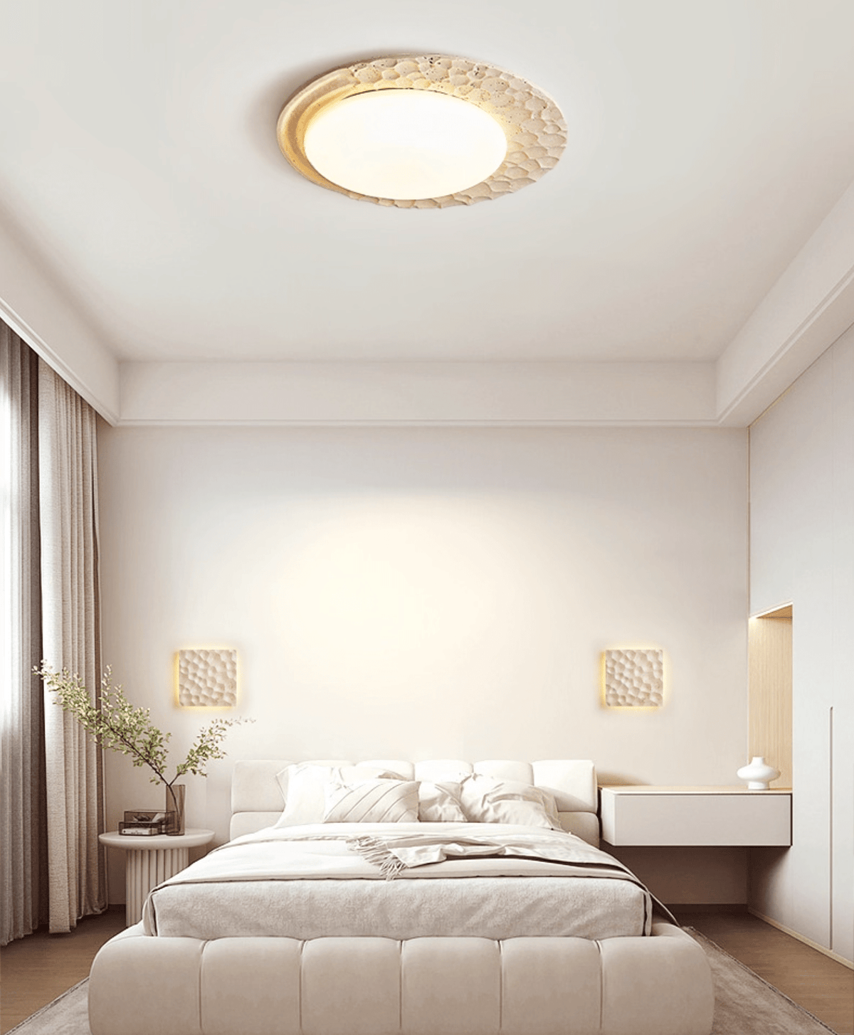 Ivsoris Textured Travertine Ceiling Light