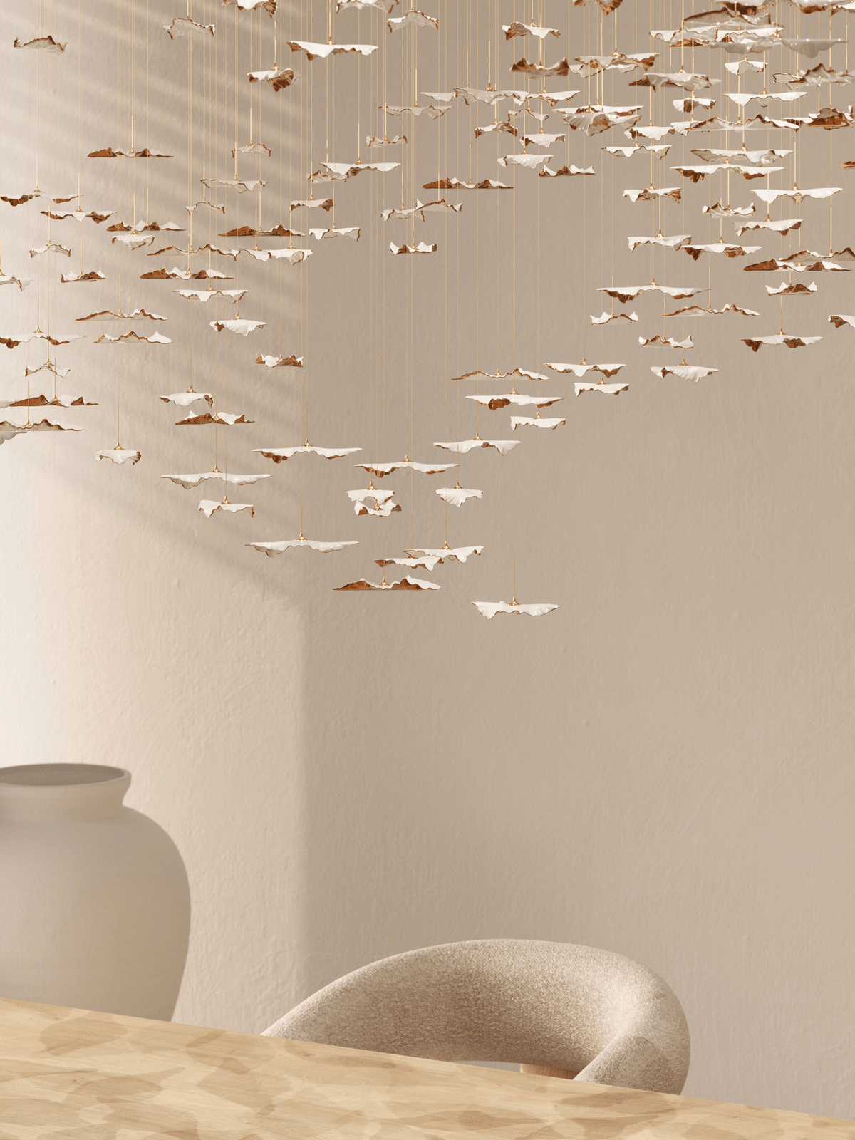 Folia Leaf Twisted Sculptural Customize Chandelier