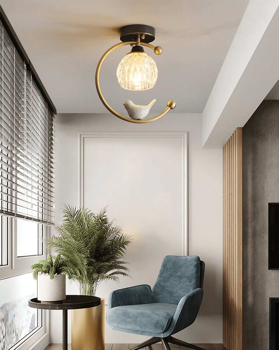 Otis Linearo Artistic Ceramic Bird Ceiling Light