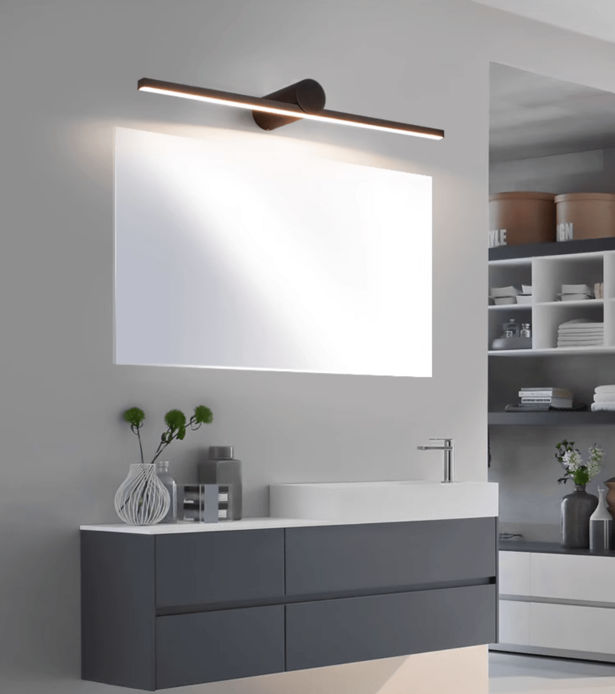 Kylb Black Slim Rechargeable Wall Lamp