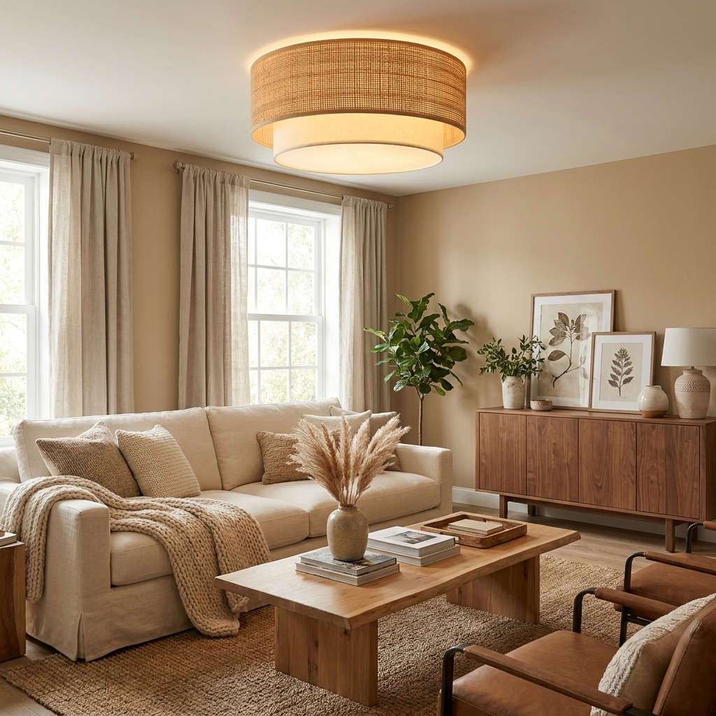 Dalescombe Raffia Flush Mount