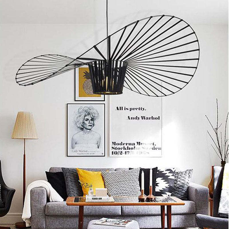 Xelion Pendant Light Modern Flower Fabric Black/White/Gold/Brown-Neutral Decor