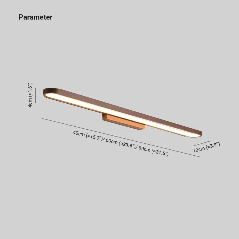 Auril Modern Wall Lamp Mirror Front, Curved, Black/Coffee-Neutral Decor