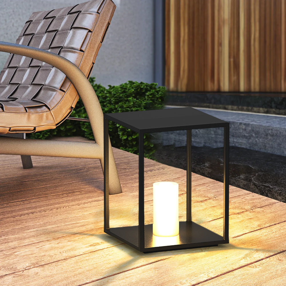 Zolumun Minimalist Rectangular Metal Solar Outdoor Ground Lamp