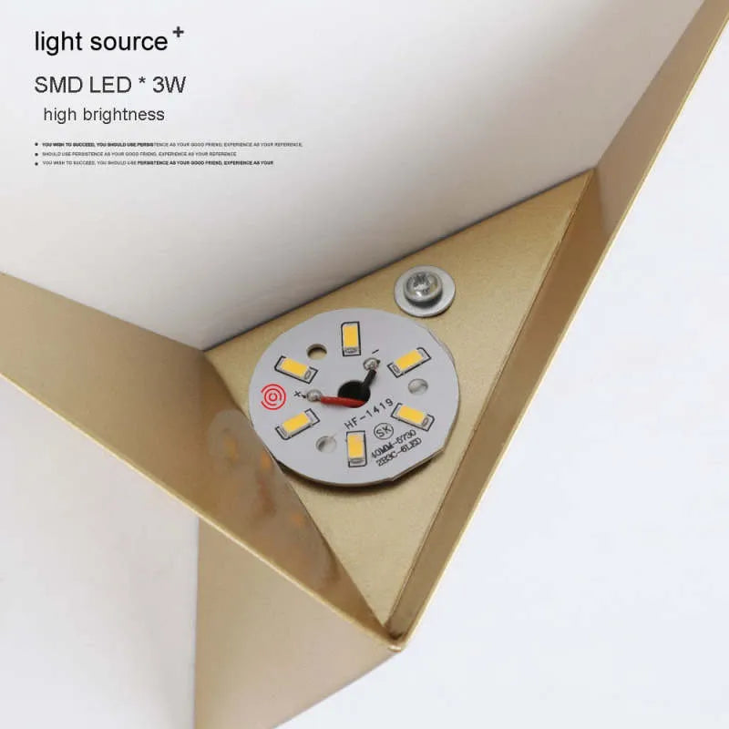 Meri Modern LED Wall lamps for Bedroom, Triangle-Neutral Decor