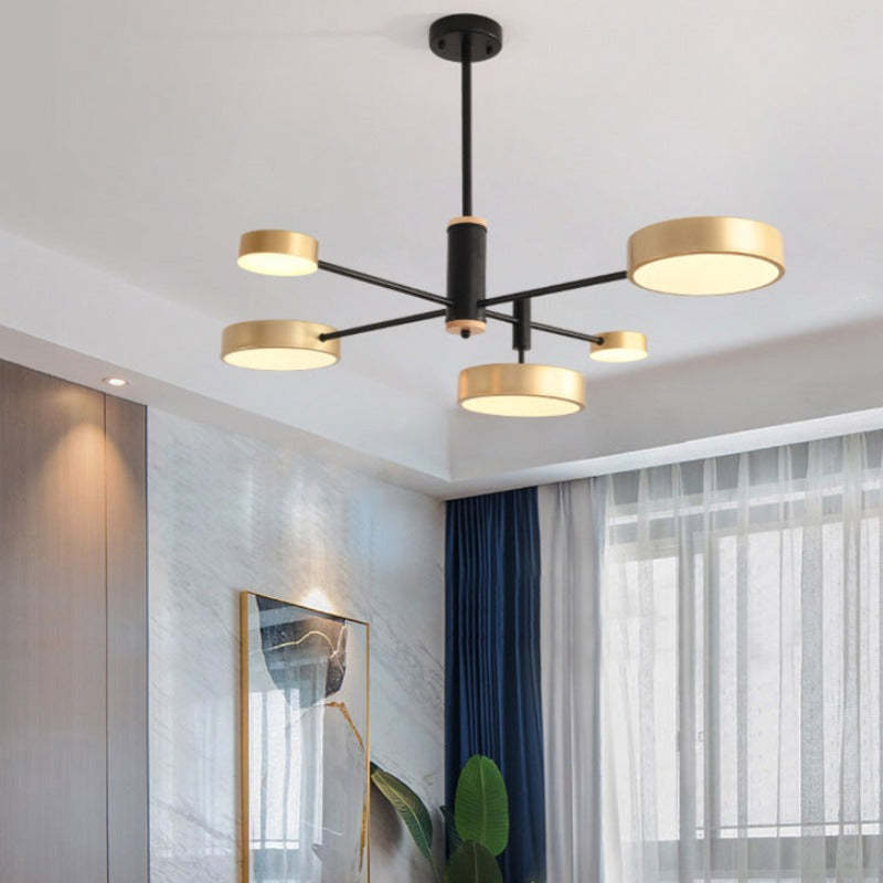 Gativun Pendant Light LED, Metal & Wood, Grey/White/Gold