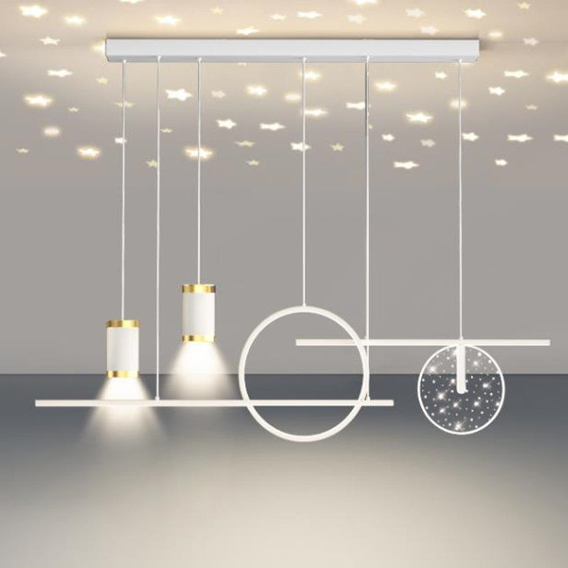 Zovunam Modern Metal Starry Pendant Light, Black/White/Gold