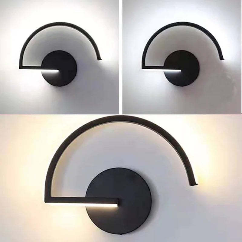 Kelimes Minimalist Linear Semicircular Metal Decor Wall Lamp
