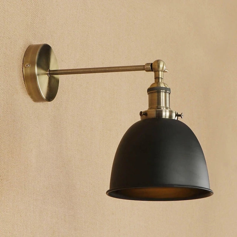 Wisutad Hanging Wall Lamp Retro/Vintage, Metal/LED, Black/White/Gray, Bedroom