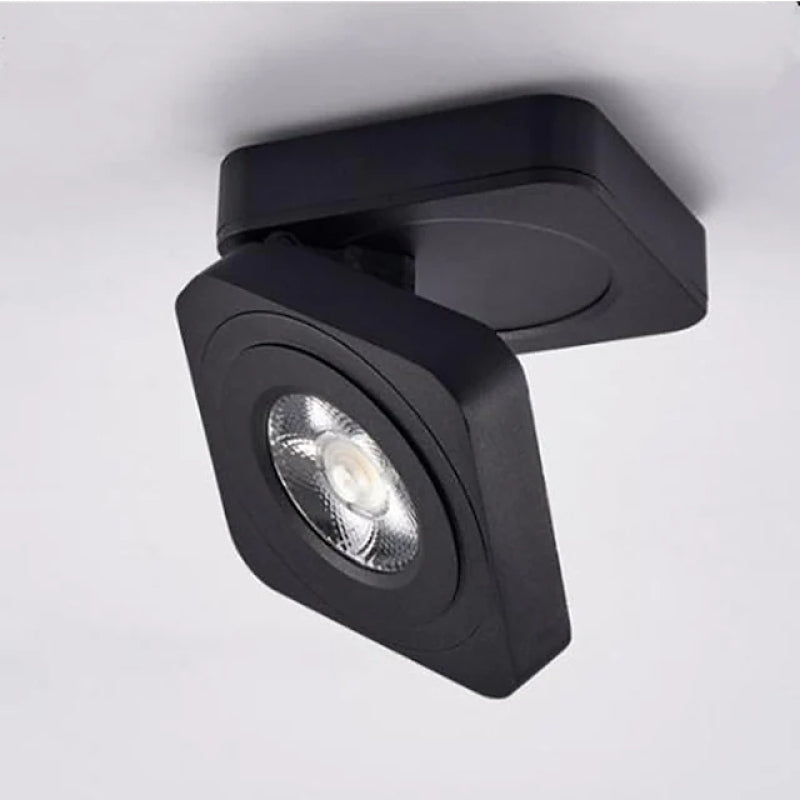 Copebul Modern Adjustable Square Ceiling Light Spotlight, Black/White