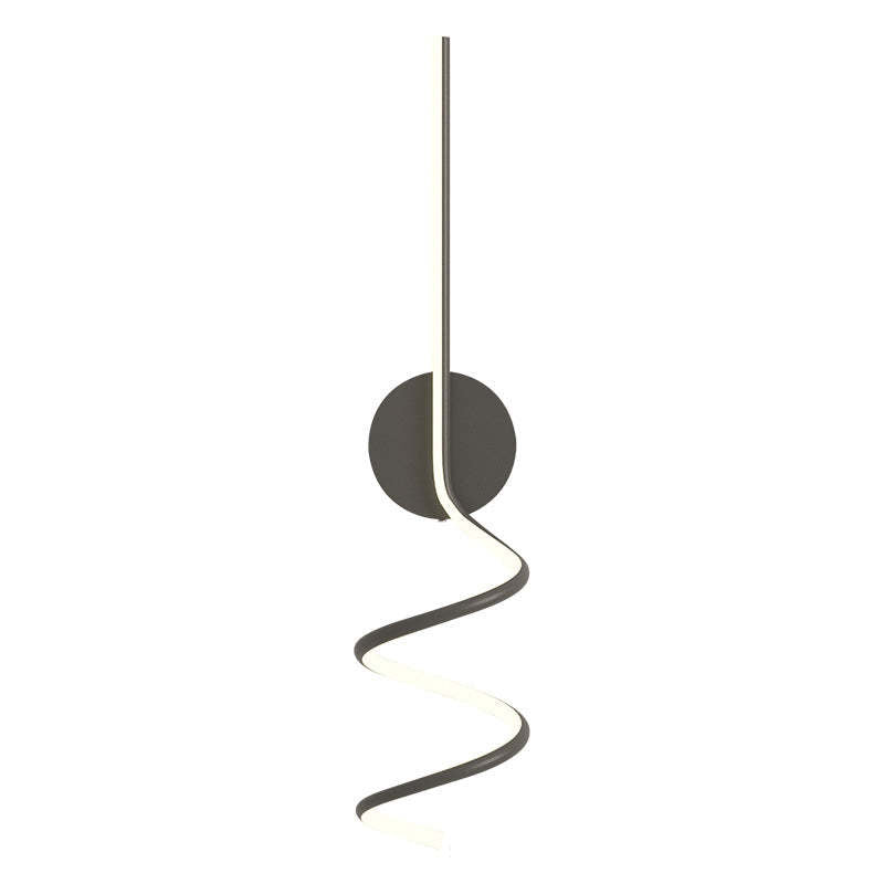 Kipenan Modern LED Art Interior Wall Light Spiral, Black & White