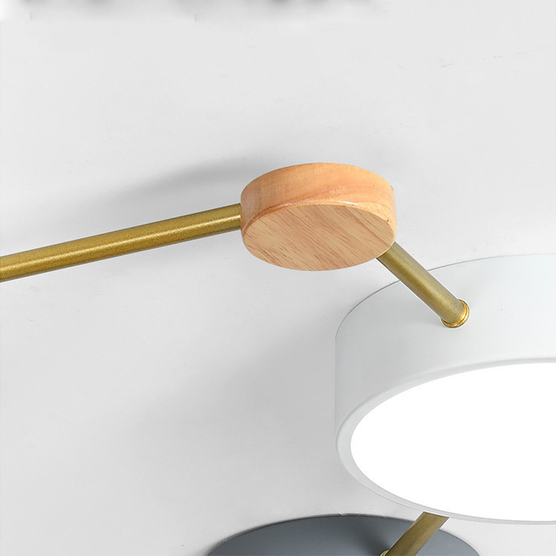 Wekabilu Modern LED Ceiling Light Log Living Room Bedroom White Grey