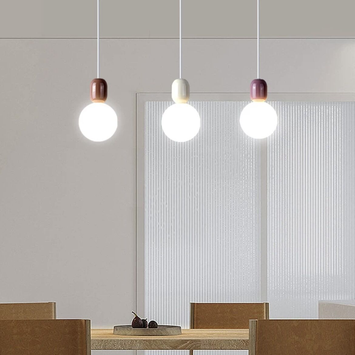 Wopamer Modern Minimalist Glass/Metal Pendant Light Dining Room