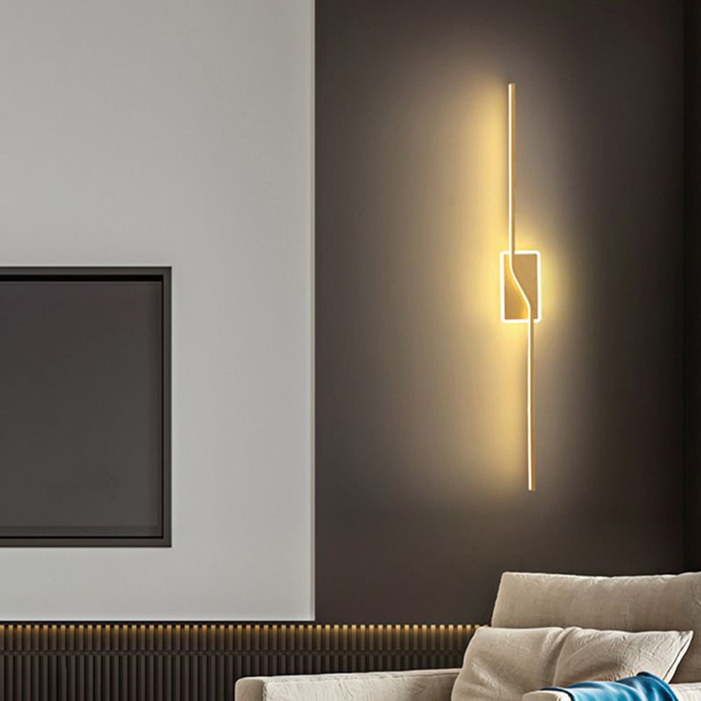 Jolevos Luxury Curved Linear Metal Wall Lamp, Gold