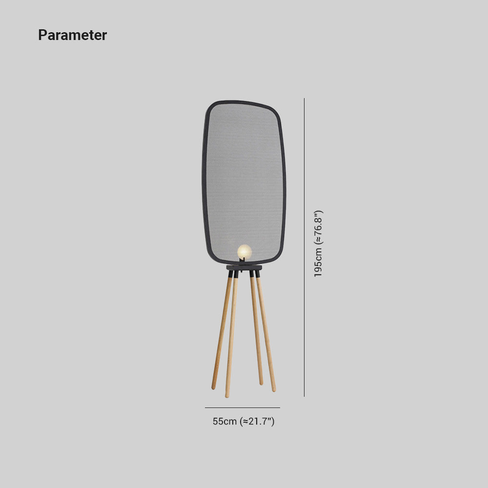 Kavubik Modern Design Minimalistic Floor Lamp, Metal & Wood