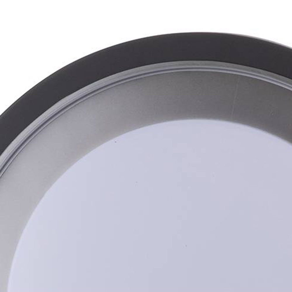 Dinalon Modern Circular Disc Shape Metal Outdoor Wall Lamp, Black