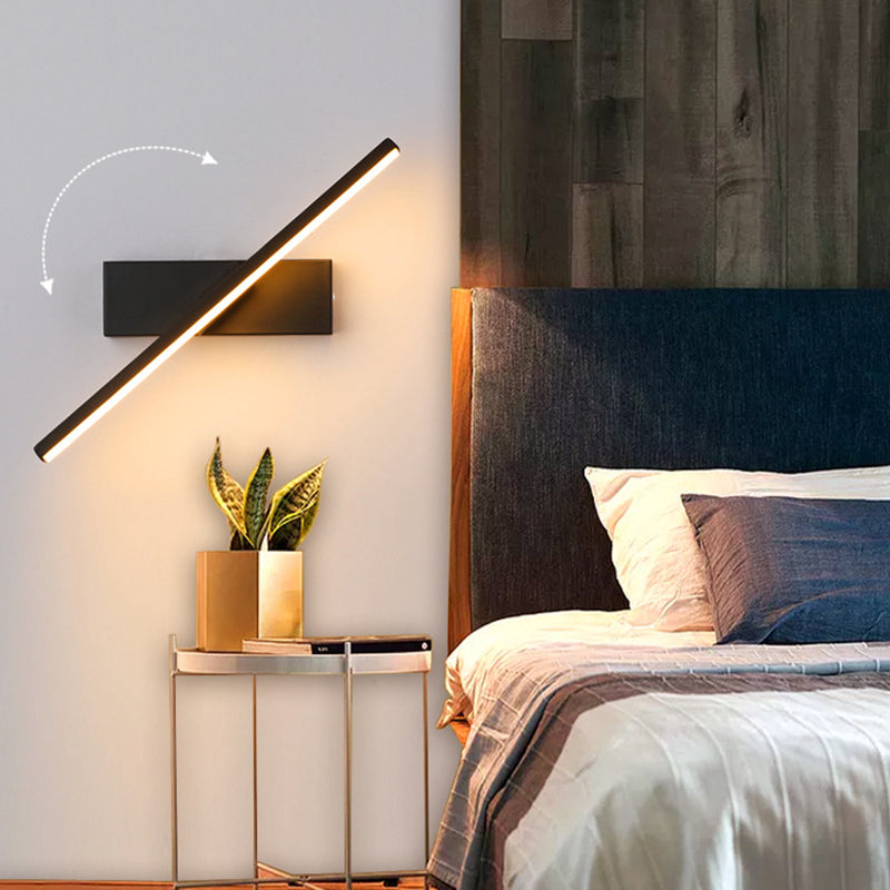 Darin Rotatable Wall Lamp for Bedroom, Black/White-Neutral Decor