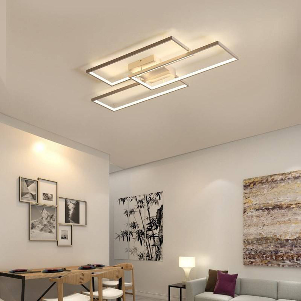 Sevabos Rectangular Flush Mount Ceiling Light, 2 Colour