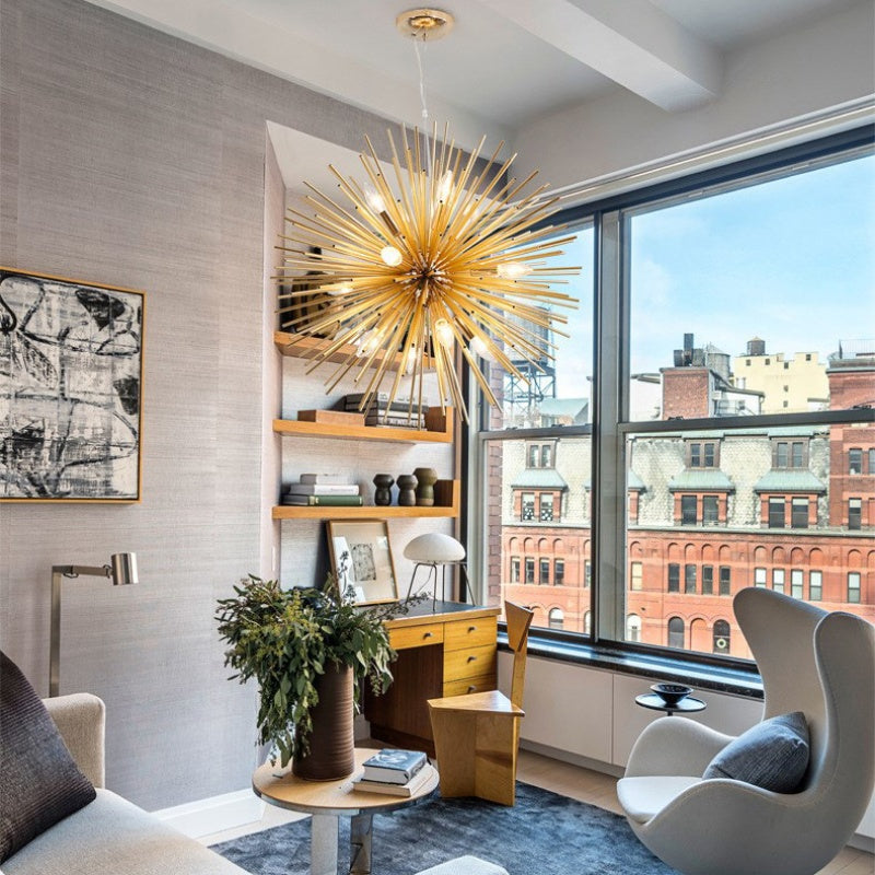 Soratid Modern LED Chandelier Gold Metal Dining/Living Room/Bedroom