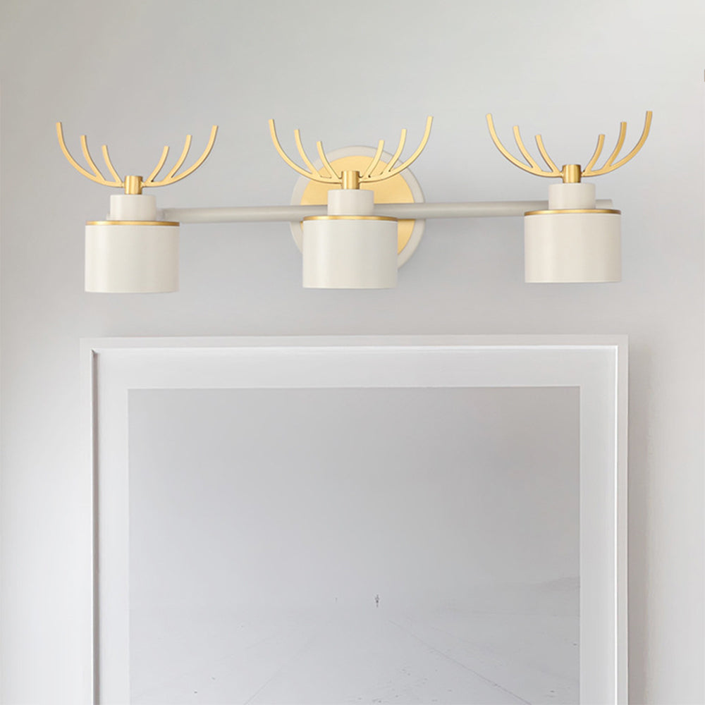 Jerepud Modern Deer Metal/ Wall Lamp, Gold & White, Bathroom