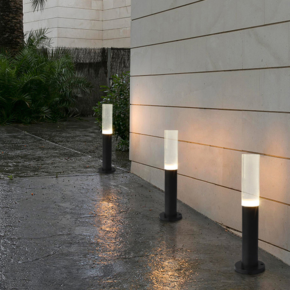 Fodadem Metal Cylindrical Outdoor Path Light, Black