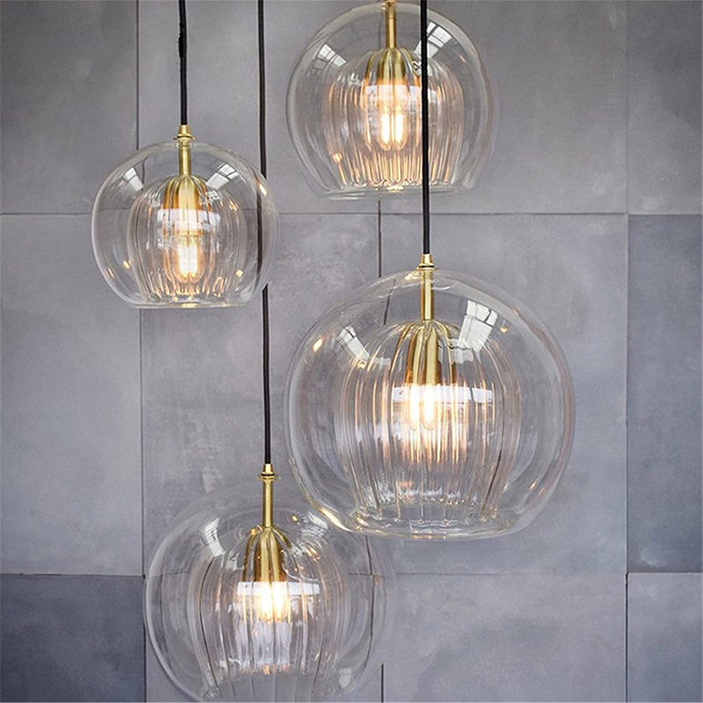 Althio Pendant Light Glass Globe Clear Amber-Neutral Decor