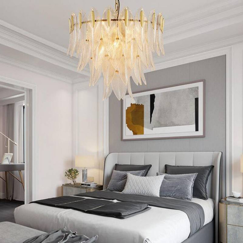 Kudalar Modern Gold Feather Chandelier, 3 Style