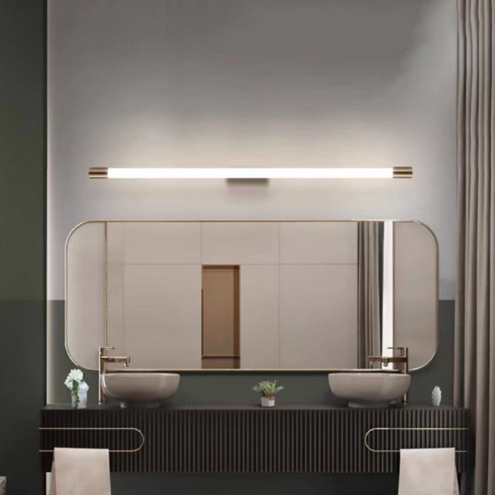 Fepupad Modern Gold Mirror Front Vanity Wall Lamp, Metal/