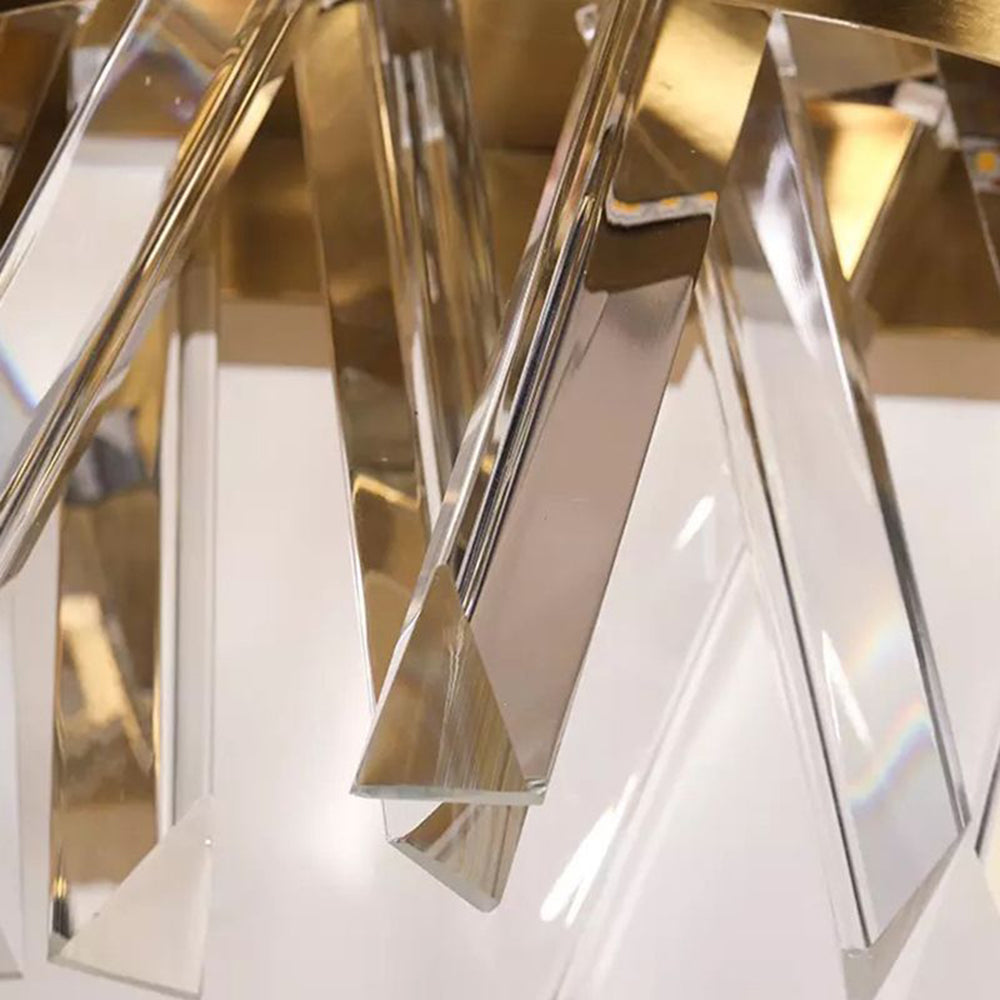 Cikutar Decorative Geometric Crystal/Metal Wall Lamp, Gold