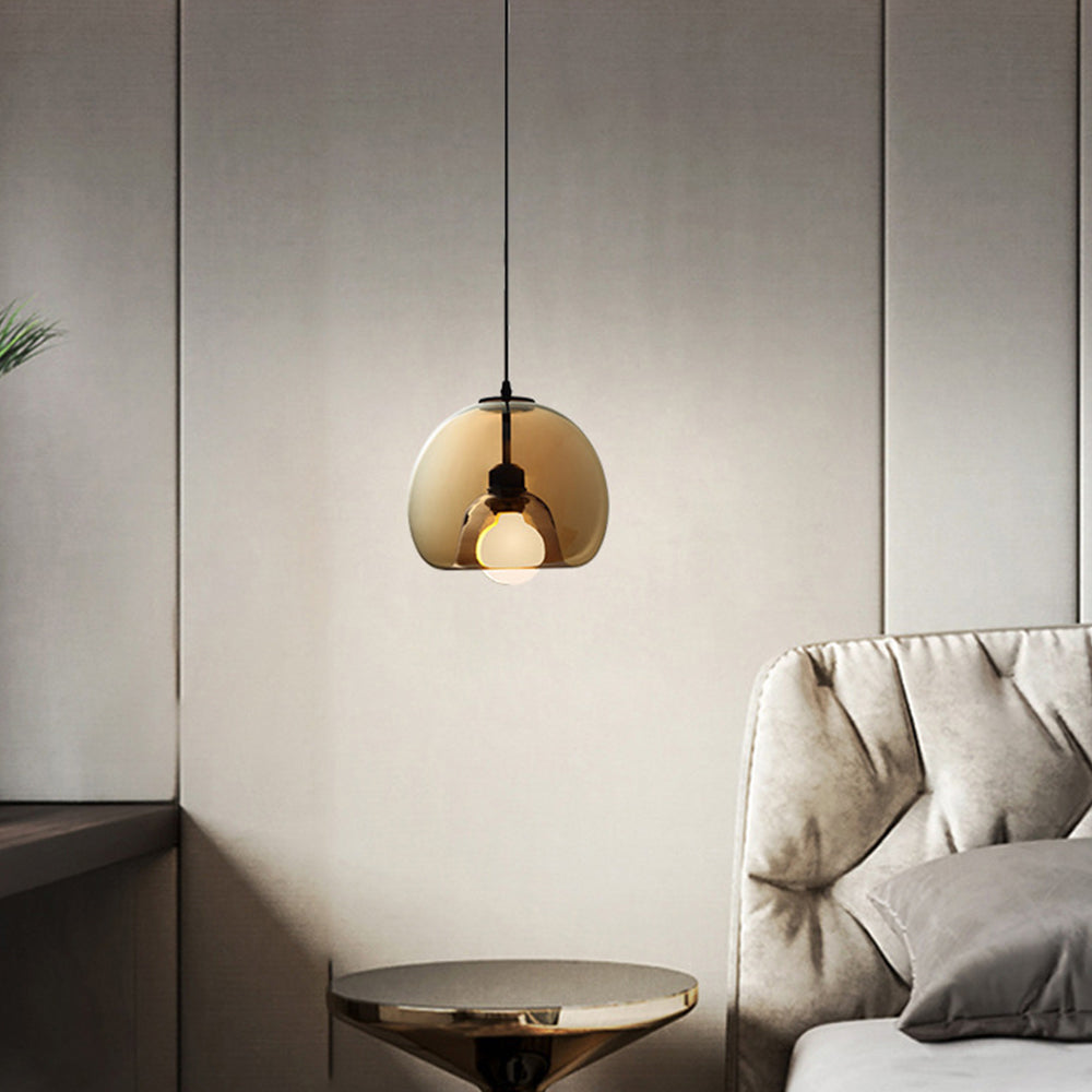 Norvia Pendant Light Globe Glass Amber/Smoky Grey-Neutral Decor