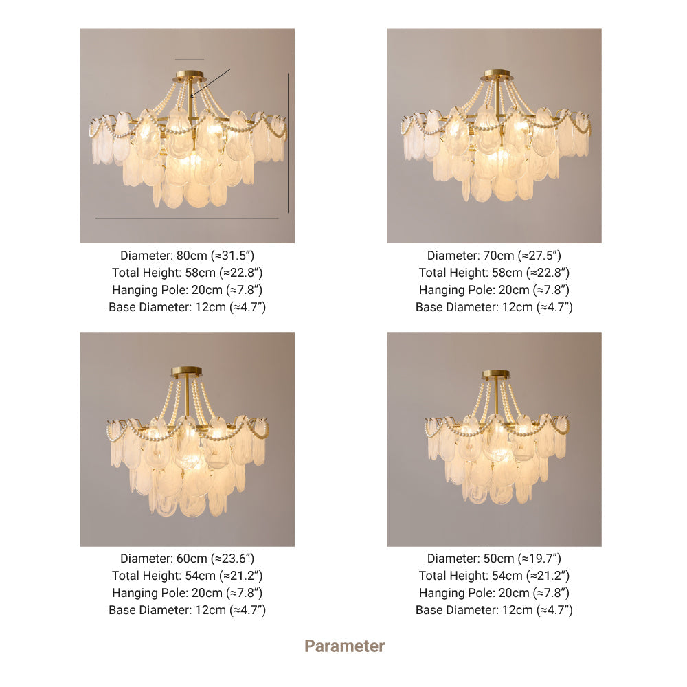 Lopagar Elegant Pearl/Glass/Metal Chandelier, White