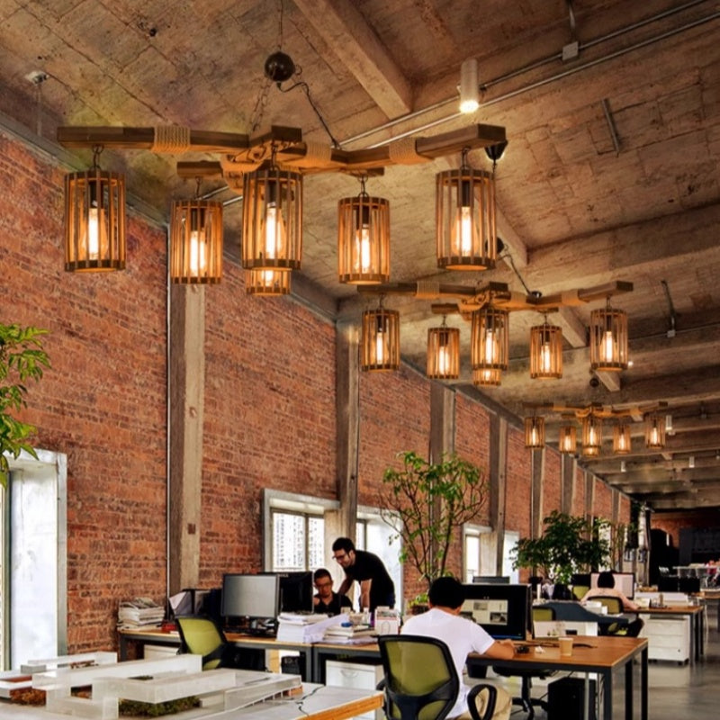 Puvanil Retro LED Chandelier Wood Restaurant/Living Room/Bar