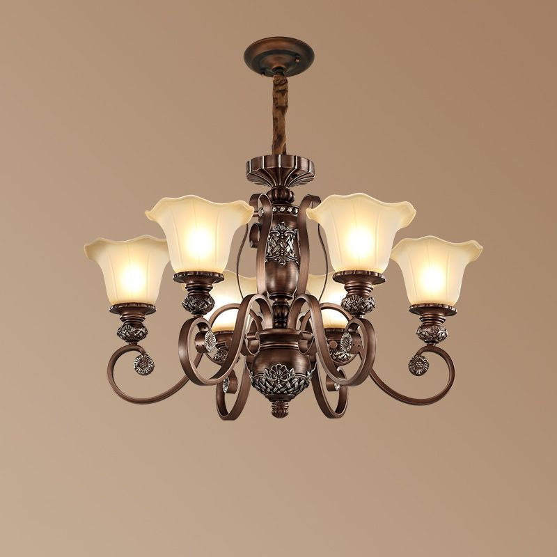 Nevitore Retro Flower Pendant Light Metal Glass Living Room Bedroom