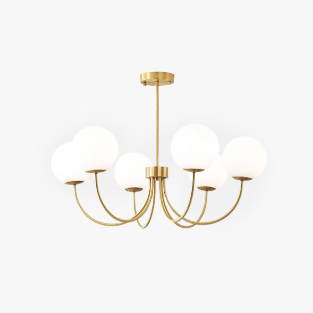 Rudunis Modern Ball Bubble Metal/Glass Chandelier, Gold