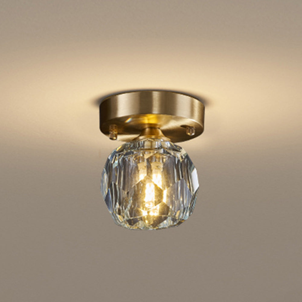 Lebomen Luxury Diamond Metal/ Flush Mount Ceiling Light, Gold
